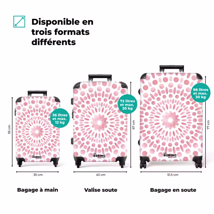 Valise - Résumé - Formes - Motif - Aquarelle - Rose — 1