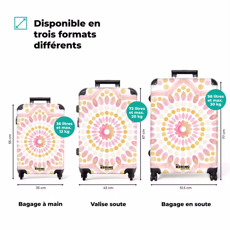 Valise - Résumé - Mandala - Art - Moderne - Rose — 1