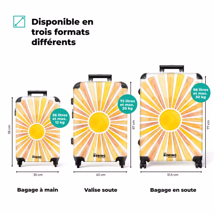 Valise - Soleil - Rayons - Aquarelle - Jaune - Abstrait — 1