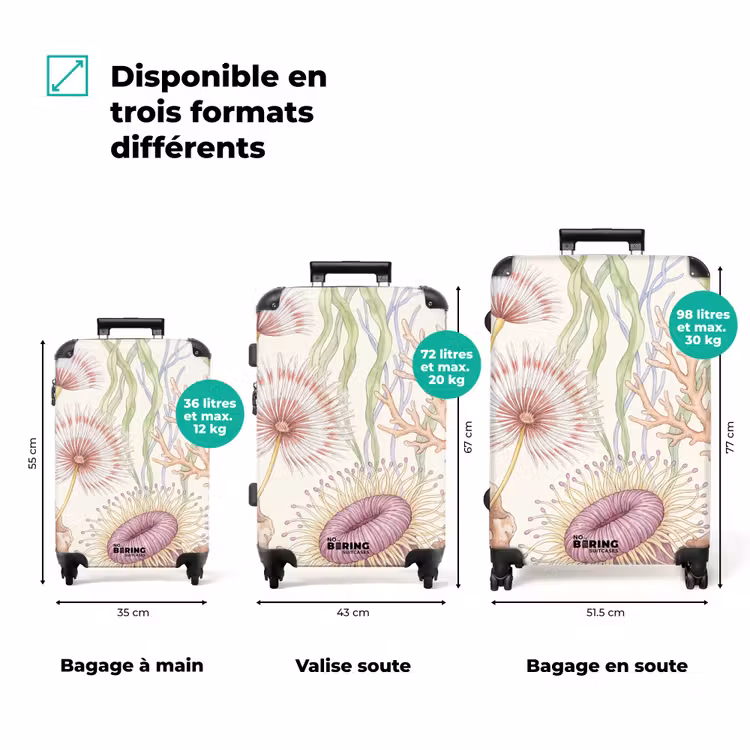Valise - Vie marine - Corail - Sous-marin - Illustration - Coloré — 3