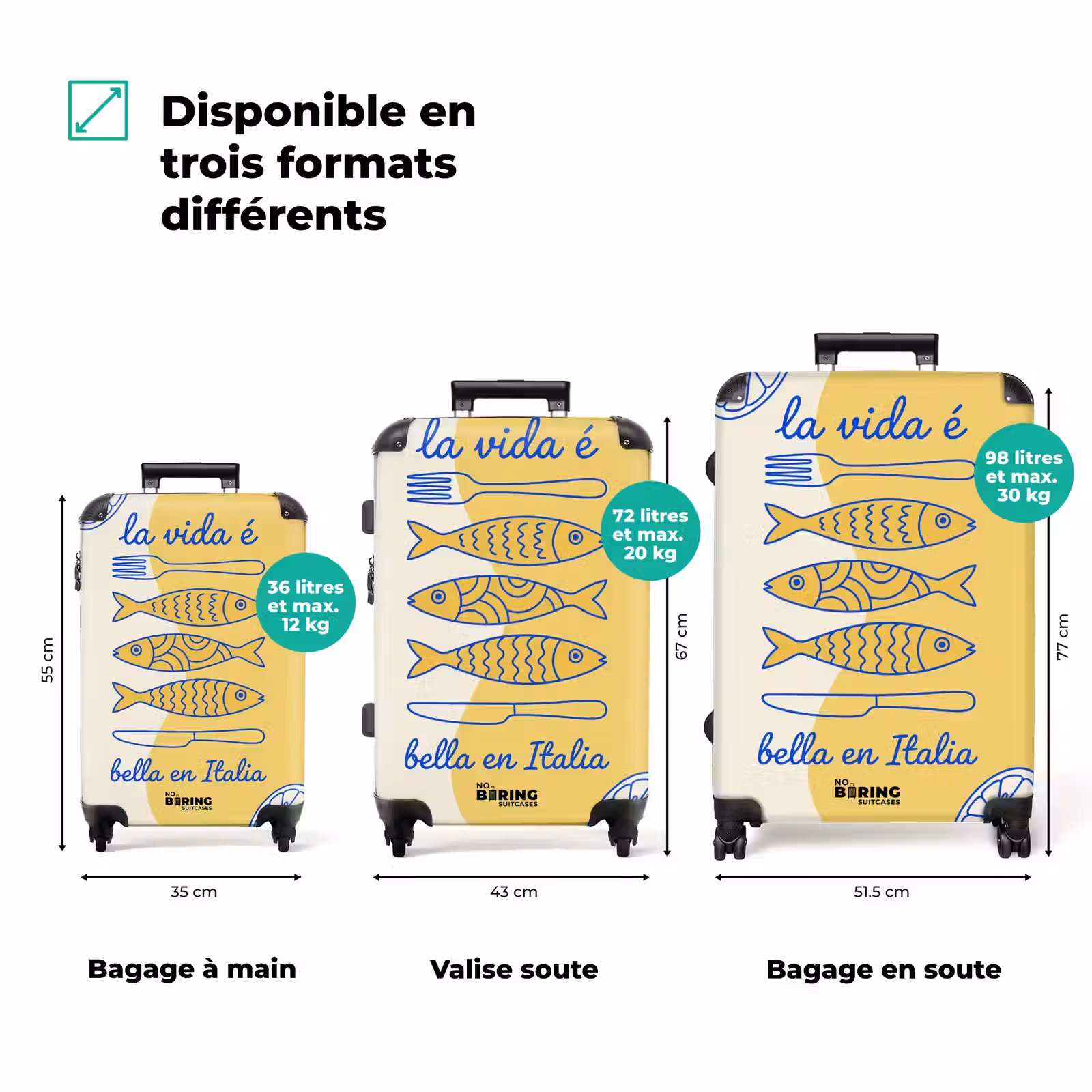 Valise - Italie - Gastronomie - Citron - Poisson - Graphisme — 1