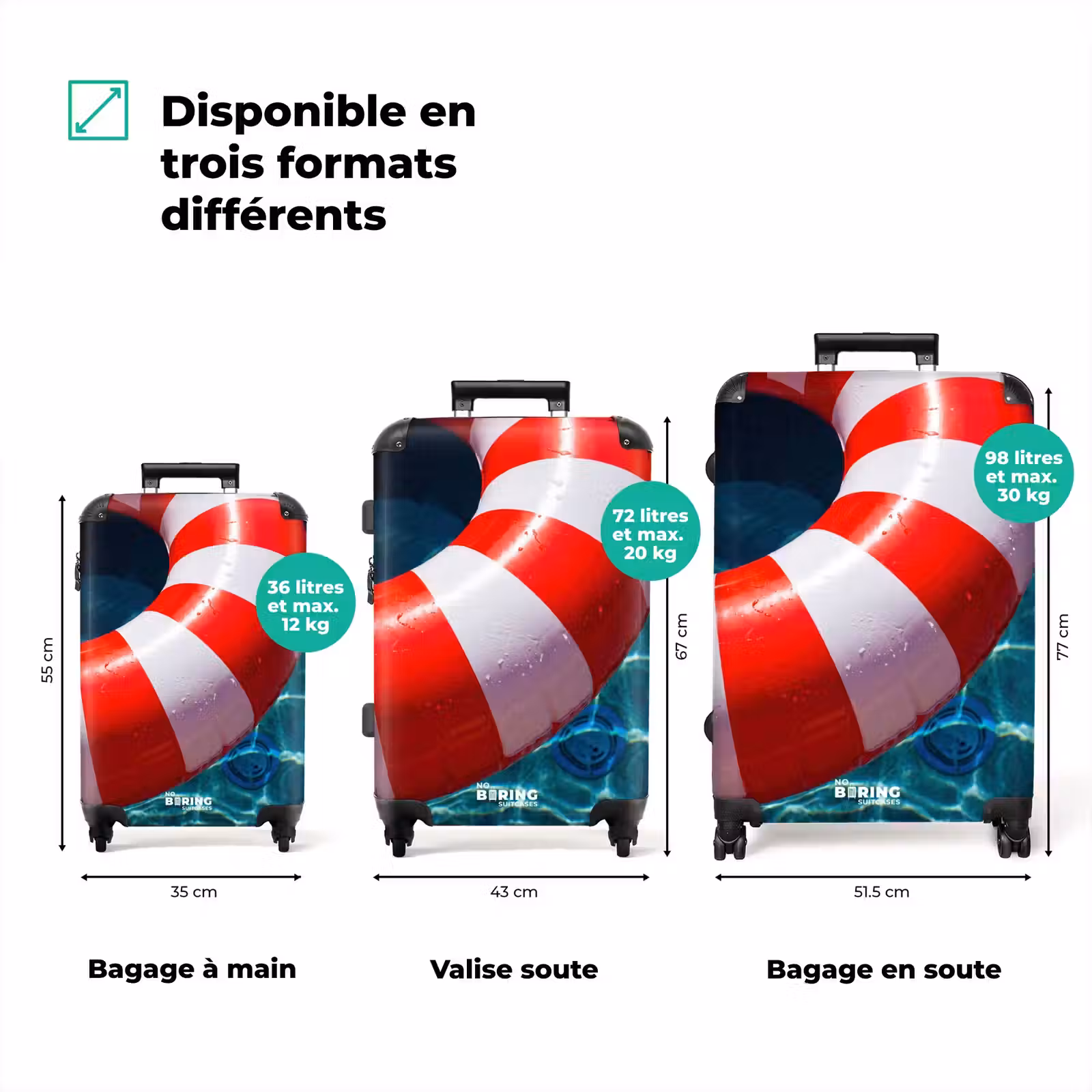 Valise - Loisirs - Eau - Été - Rouge - Blanc — 1