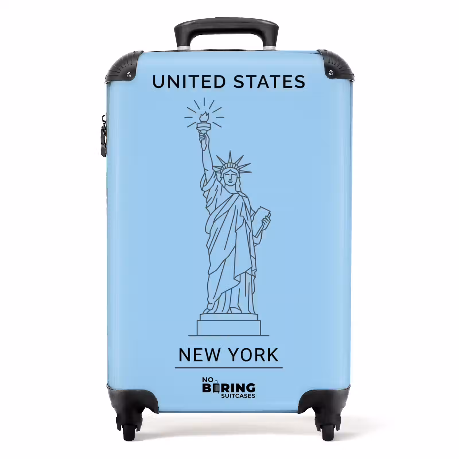 Valise - Monument - Statue de la Liberté - New York - Minimaliste - Bleu — 1