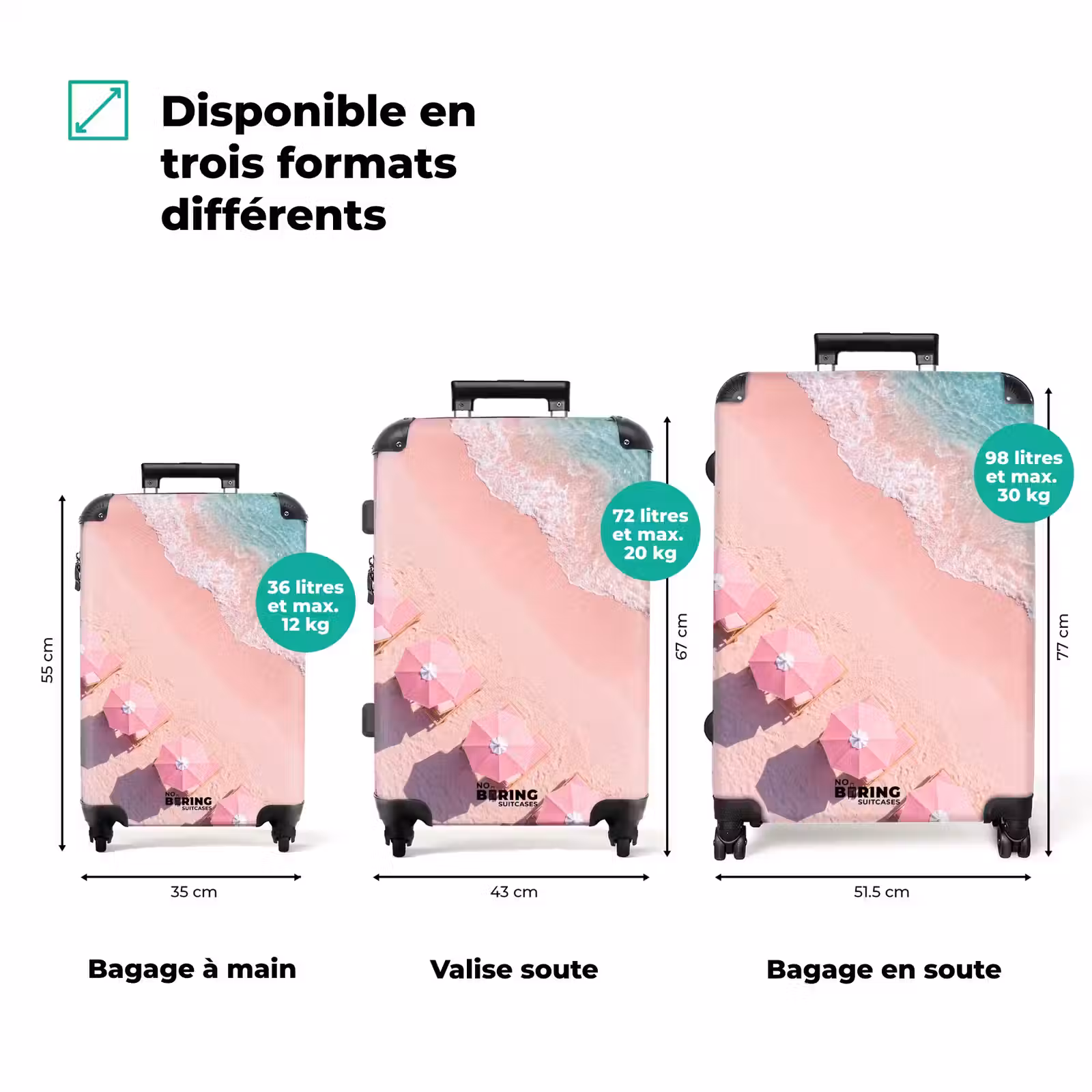 Valise - Plage - Sable rose - Mer - Été - Nature — 1