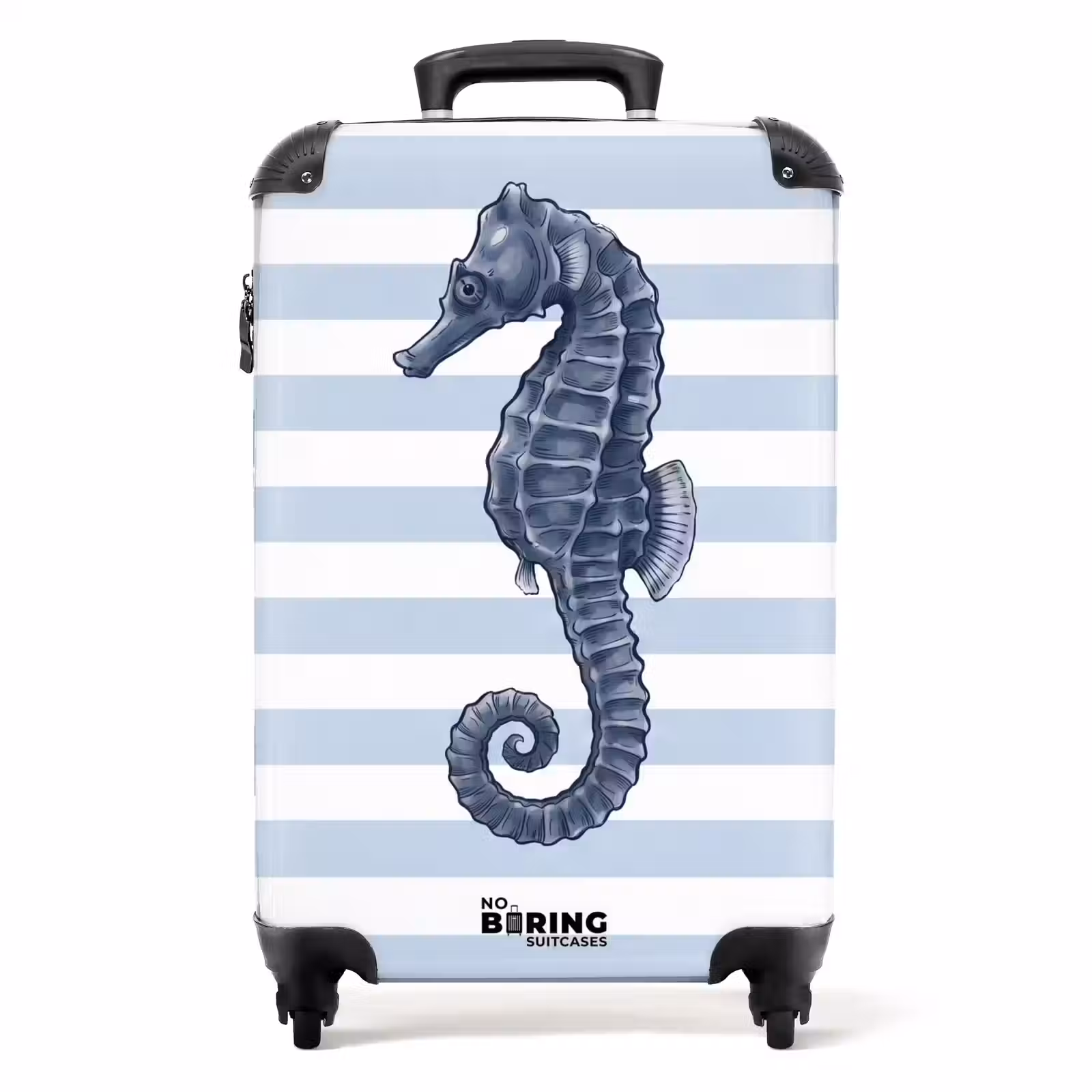 Valise - Poisson - Océan - Illustration - Bleu - Rayures — 1