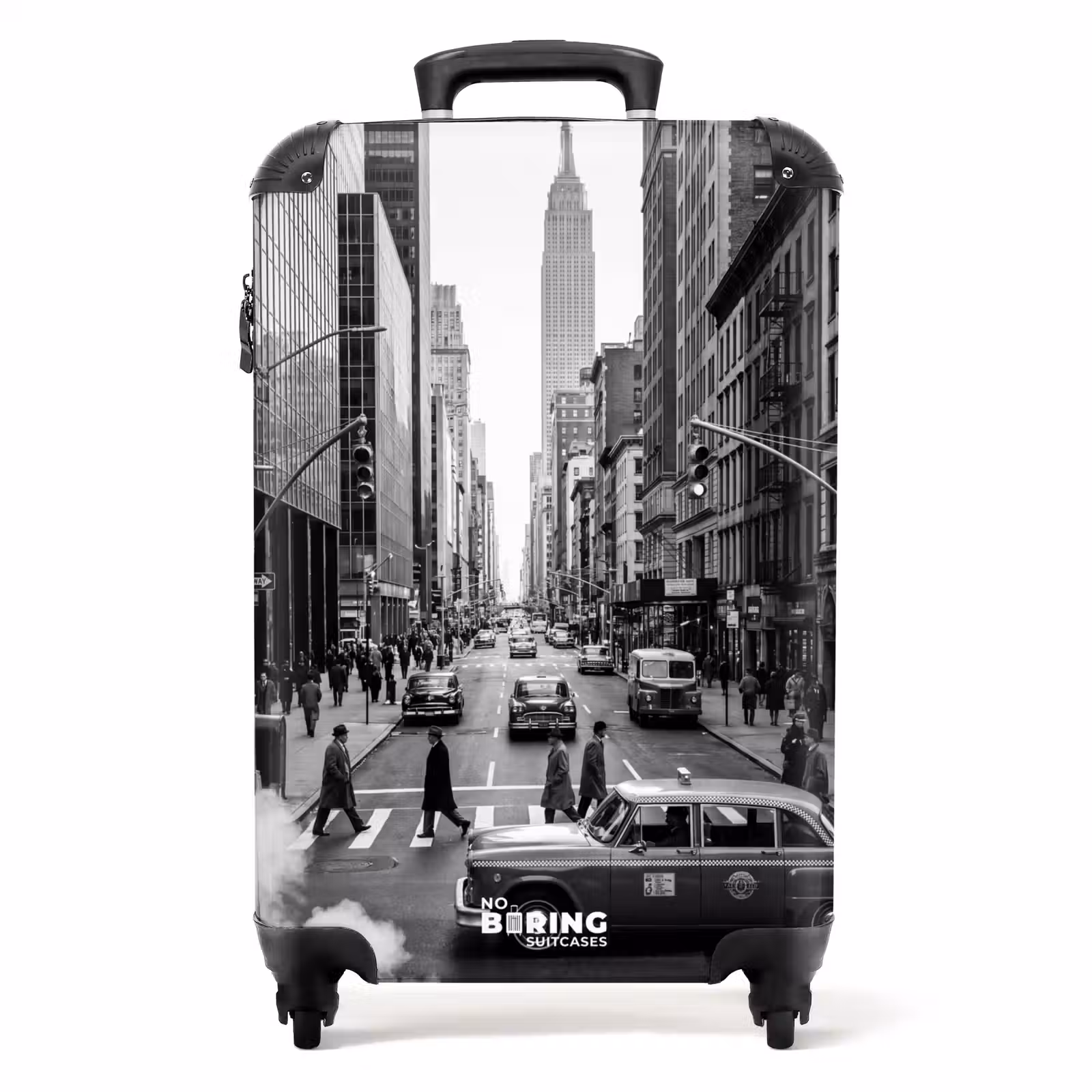 Valise - Ville - Rue - Bâtiments - Circulation - Noir et blanc — 1
