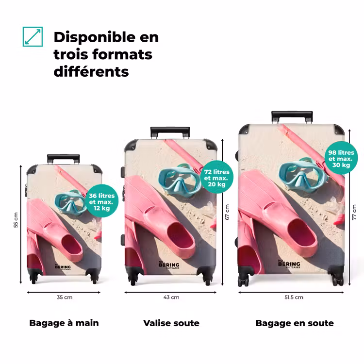 Valise - Kit de plongée avec tuba - Plage - Été - Rose — 1