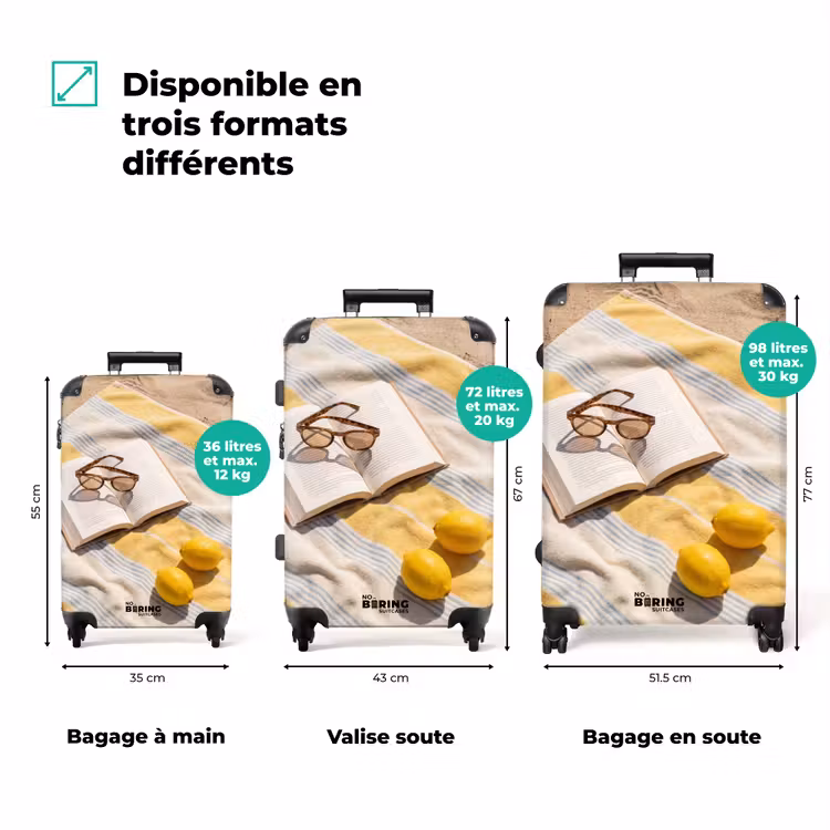 Valise - Livre - Lunettes de soleil - Plage - Été - Jaune — 1
