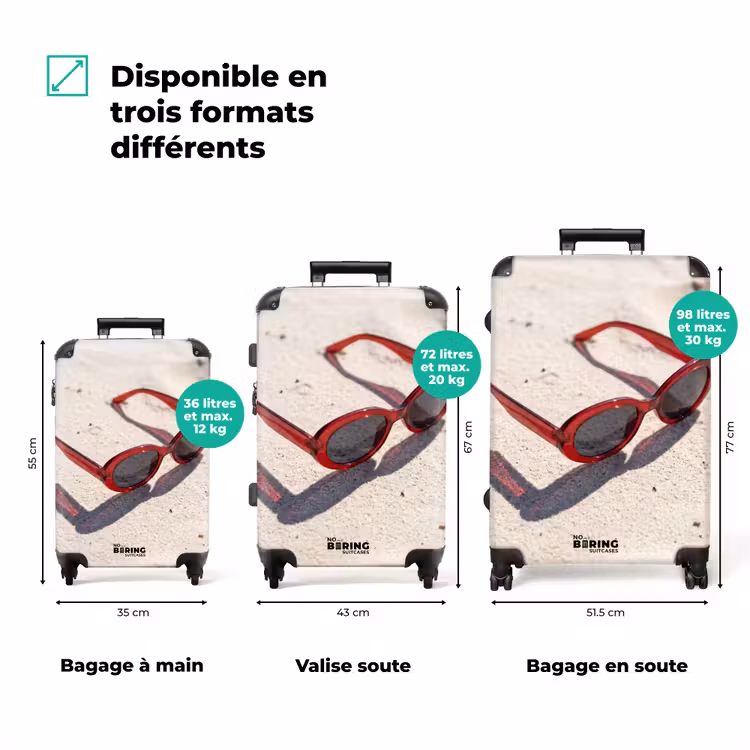 Valise - Lunettes de soleil - Plage - Vacances - Rouge — 1