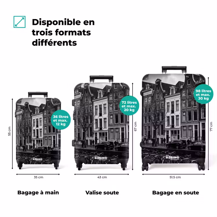 Valise - Maison - Canal - Amsterdam - Architecture - Noir et blanc — 3