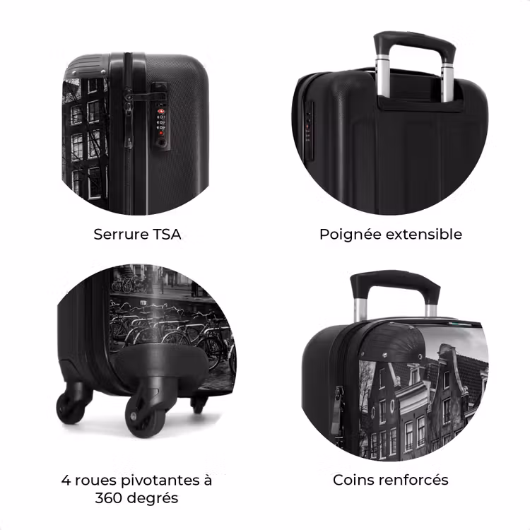 Valise - Maison - Canal - Amsterdam - Architecture - Noir et blanc — 8