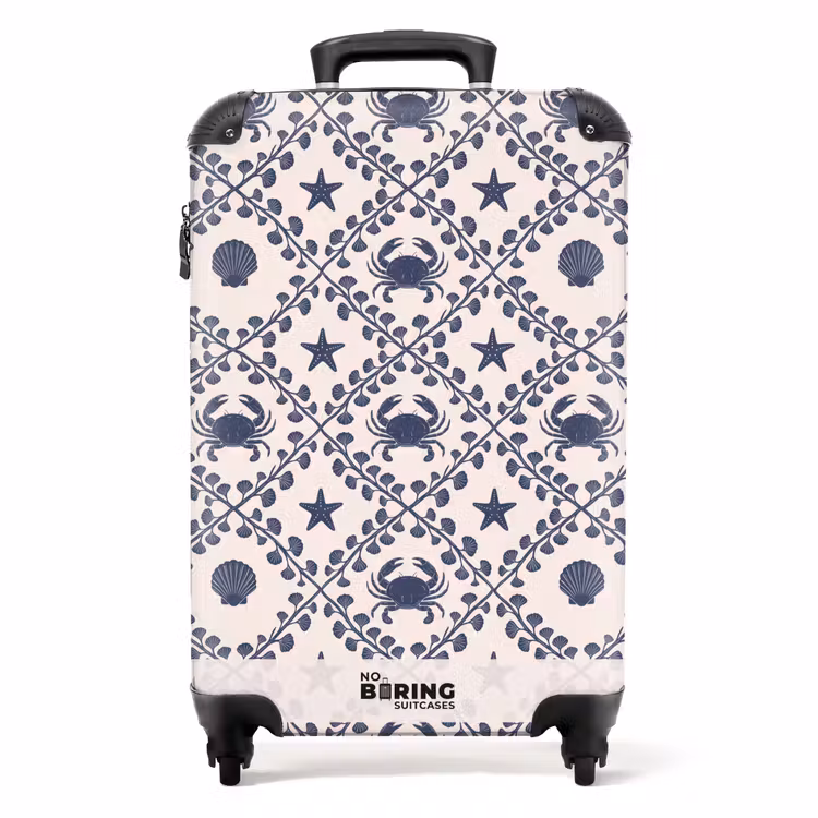 Valise - Mer - Crabe - Étoile de mer - Motif - Bleu — 1