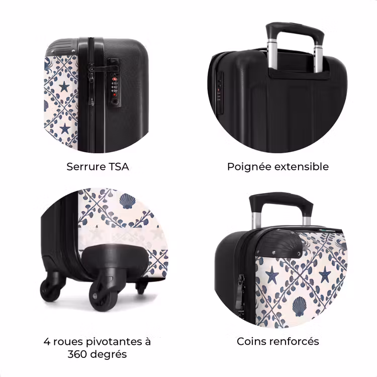 Valise - Mer - Crabe - Étoile de mer - Motif - Bleu — 8