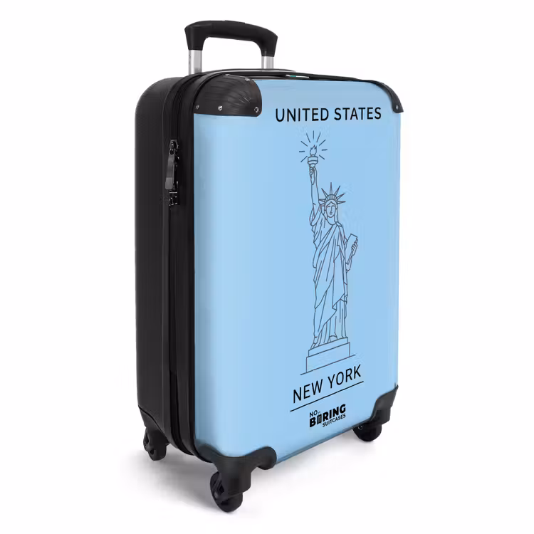 Valise - Monument - Statue de la Liberté - New York - Minimaliste - Bleu — 2