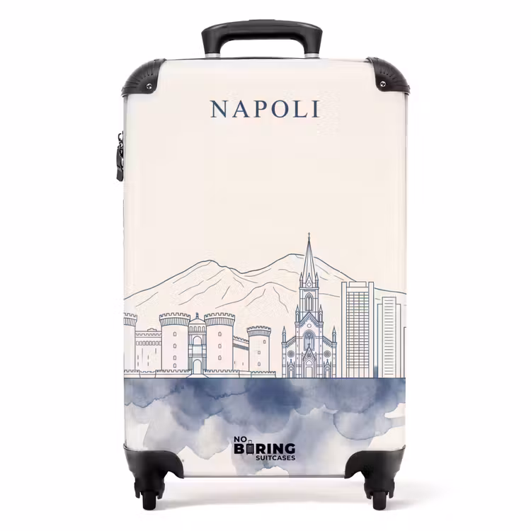 Valise - Naples - Panorama - Italie - Dessin au trait - Aquarelle — 1