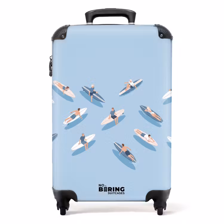 Valise - Personnes - Surf - Eau - Été - Illustration — 1