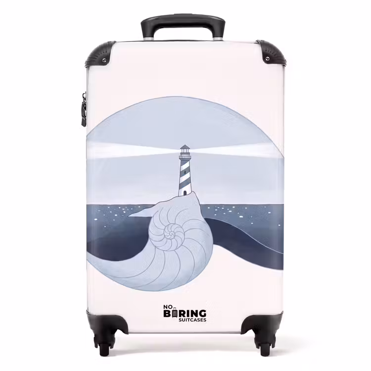 Valise - Phare - Mer - Coquillage - Abstrait - Bleu — 1