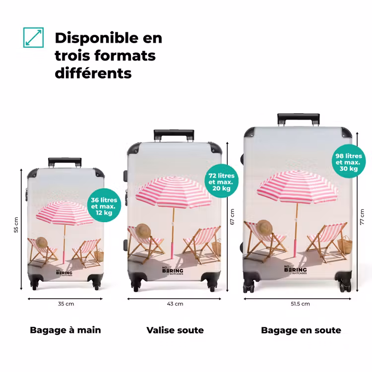 Valise - Plage - Parasol - Transat - Été - Rose — 1