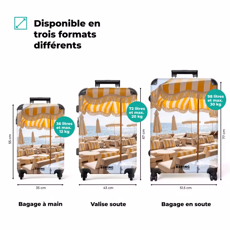 Valise - Plage - Transats - Vacances - Moderne - Jaune — 1