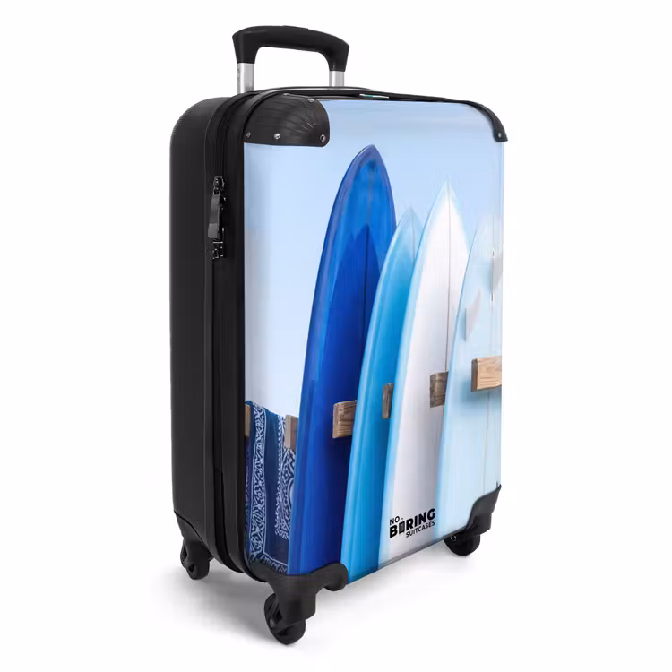 Valise - Planche de surf - Plage - Été - Bleu - Eau — 2