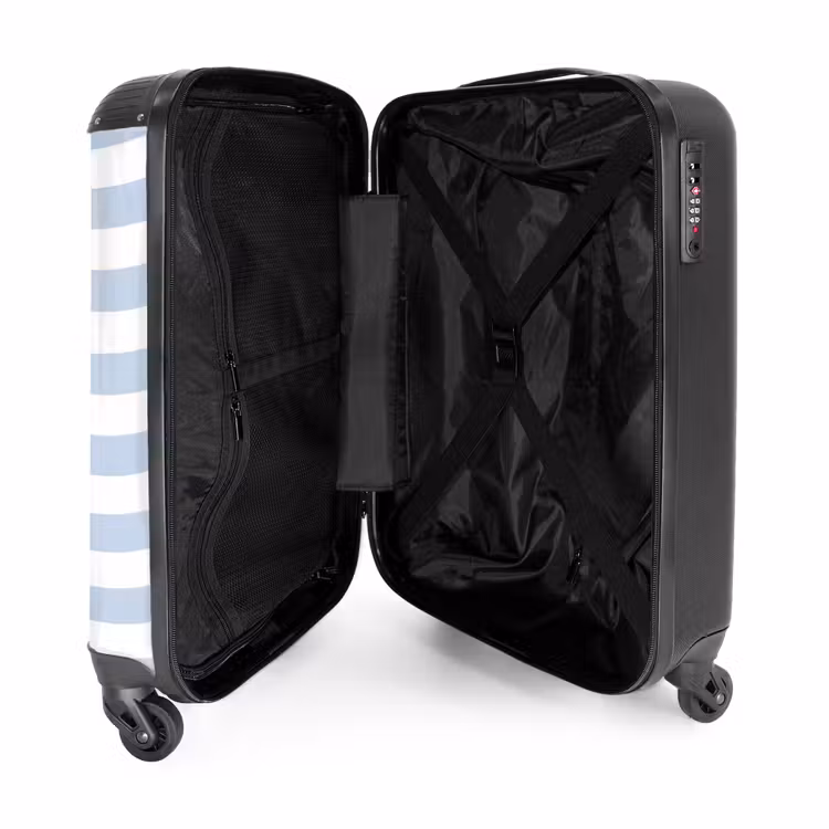 Valise - Poisson - Océan - Illustration - Bleu - Rayures — 5
