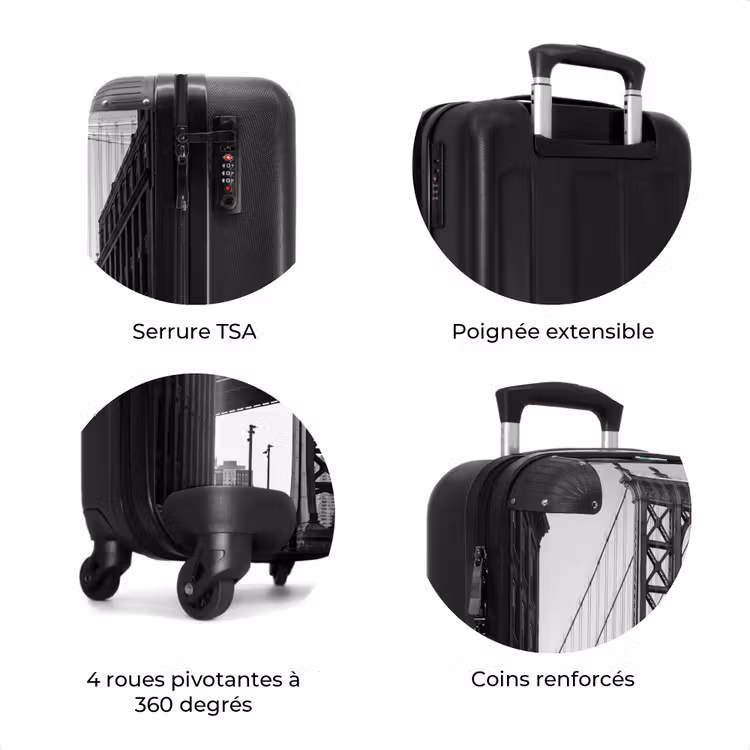 Valise - Pont - Ville - Architecture - Moderne - Noir - Blanc — 8
