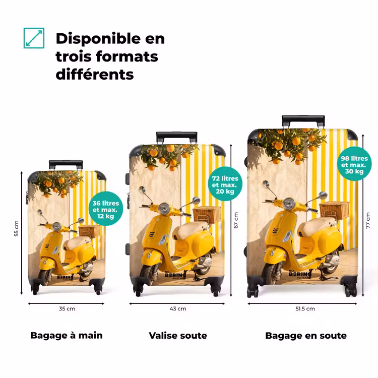 Valise - Scooter - Nature - Été - Jaune - Méditerranéen — 1