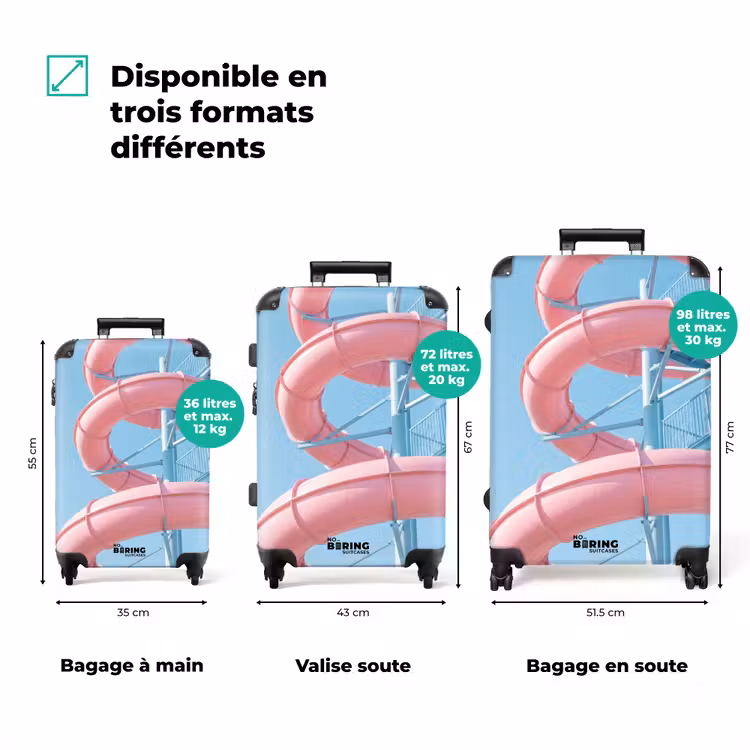 Valise - Toboggan - Parc aquatique - Spirale - Moderne - Rose — 1