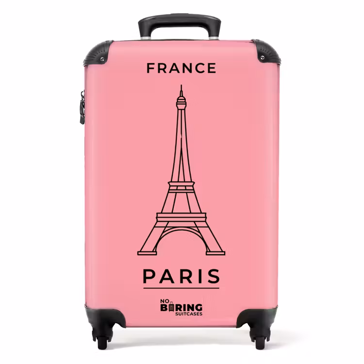 Valise - Tour Eiffel - Paris - Architecture - Minimaliste - Rose — 1