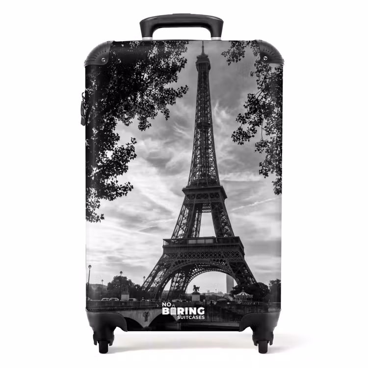 Valise - Tour Eiffel - Paris - Rivière - Architecture - Noir et blanc — 1