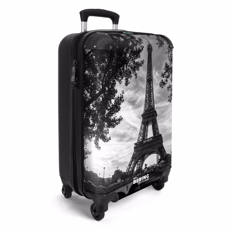 Valise - Tour Eiffel - Paris - Rivière - Architecture - Noir et blanc — 2