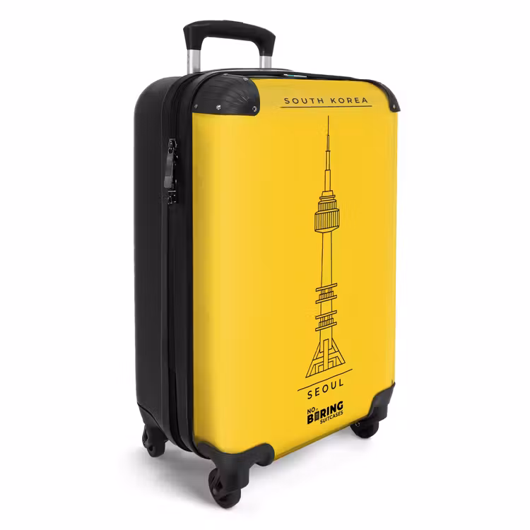 Valise - Tour - Séoul - Architecture - Minimaliste - Jaune — 2
