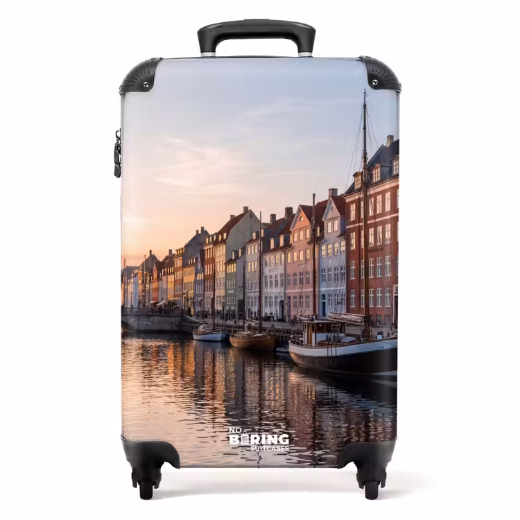 Valise - Ville - Canal - Coucher de soleil - Classique - Coloré — 1