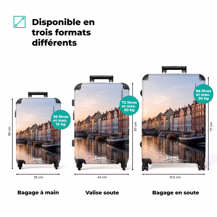 Valise - Ville - Canal - Coucher de soleil - Classique - Coloré — 3