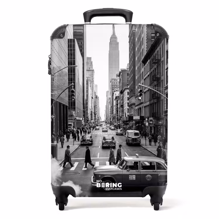 Valise - Ville - Rue - Bâtiments - Circulation - Noir et blanc — 1