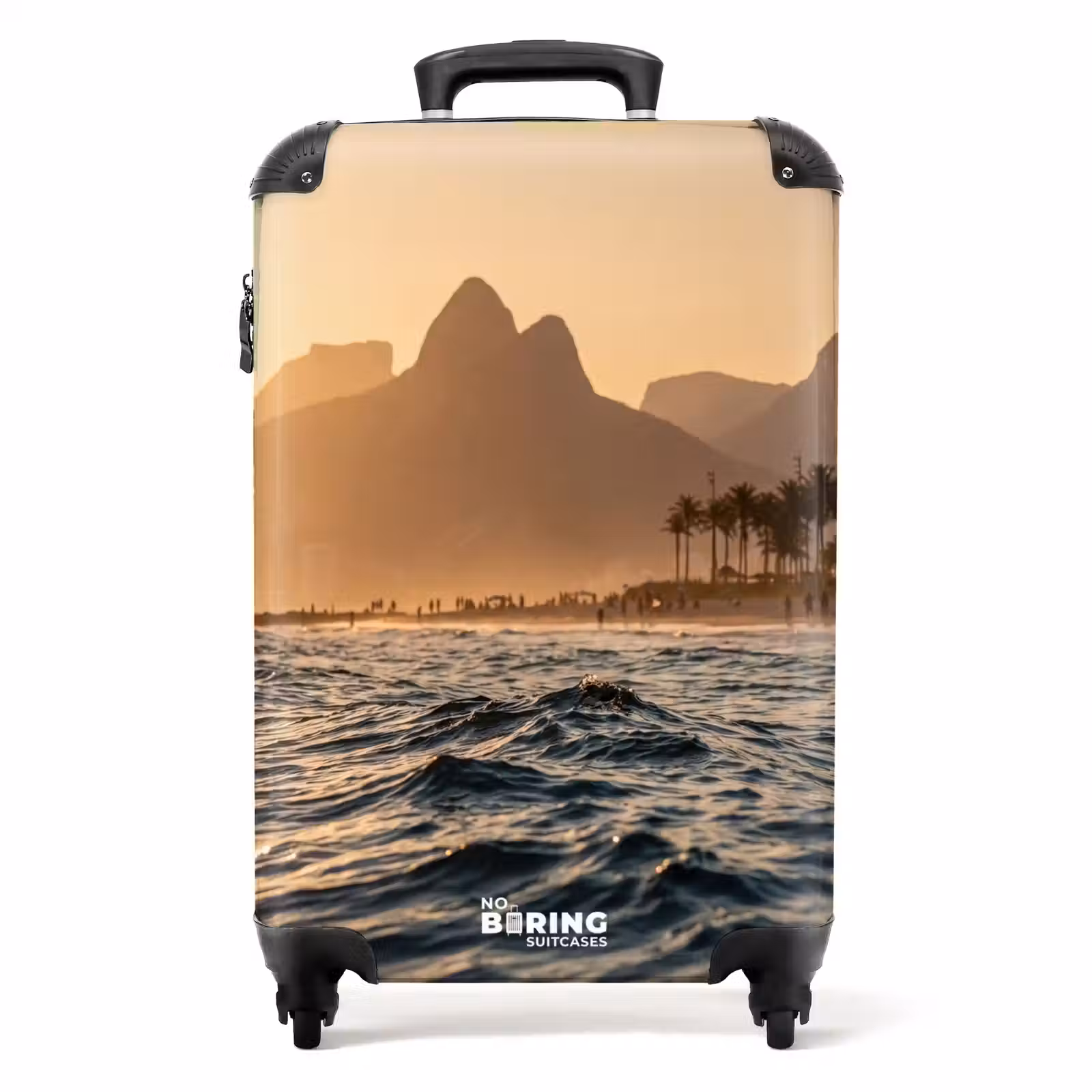 Valise - Mer - Vagues - Coucher de soleil - Côte - Or — 1