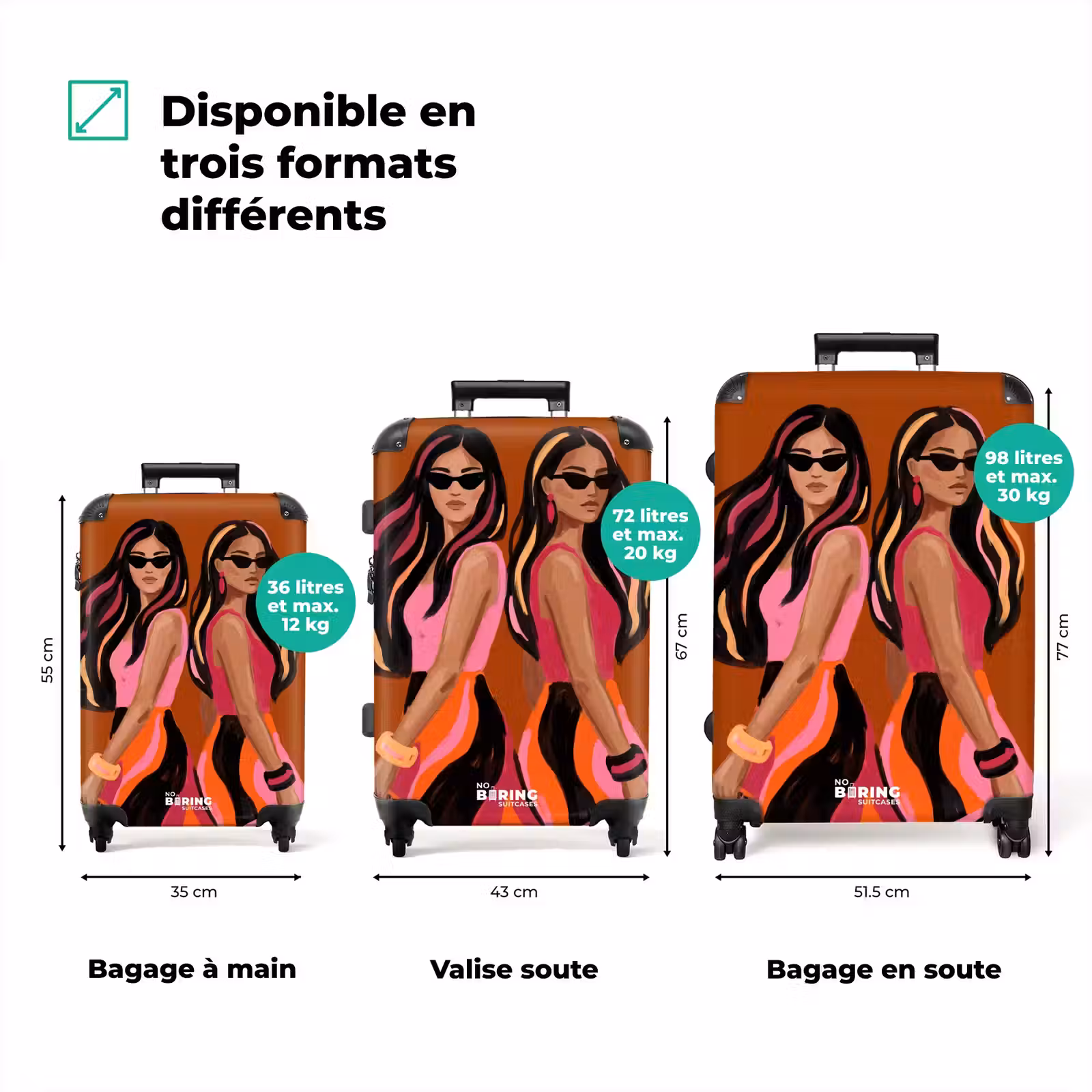 Valise - Personnes - Duo - Mode - Illustration - Coloré — 1