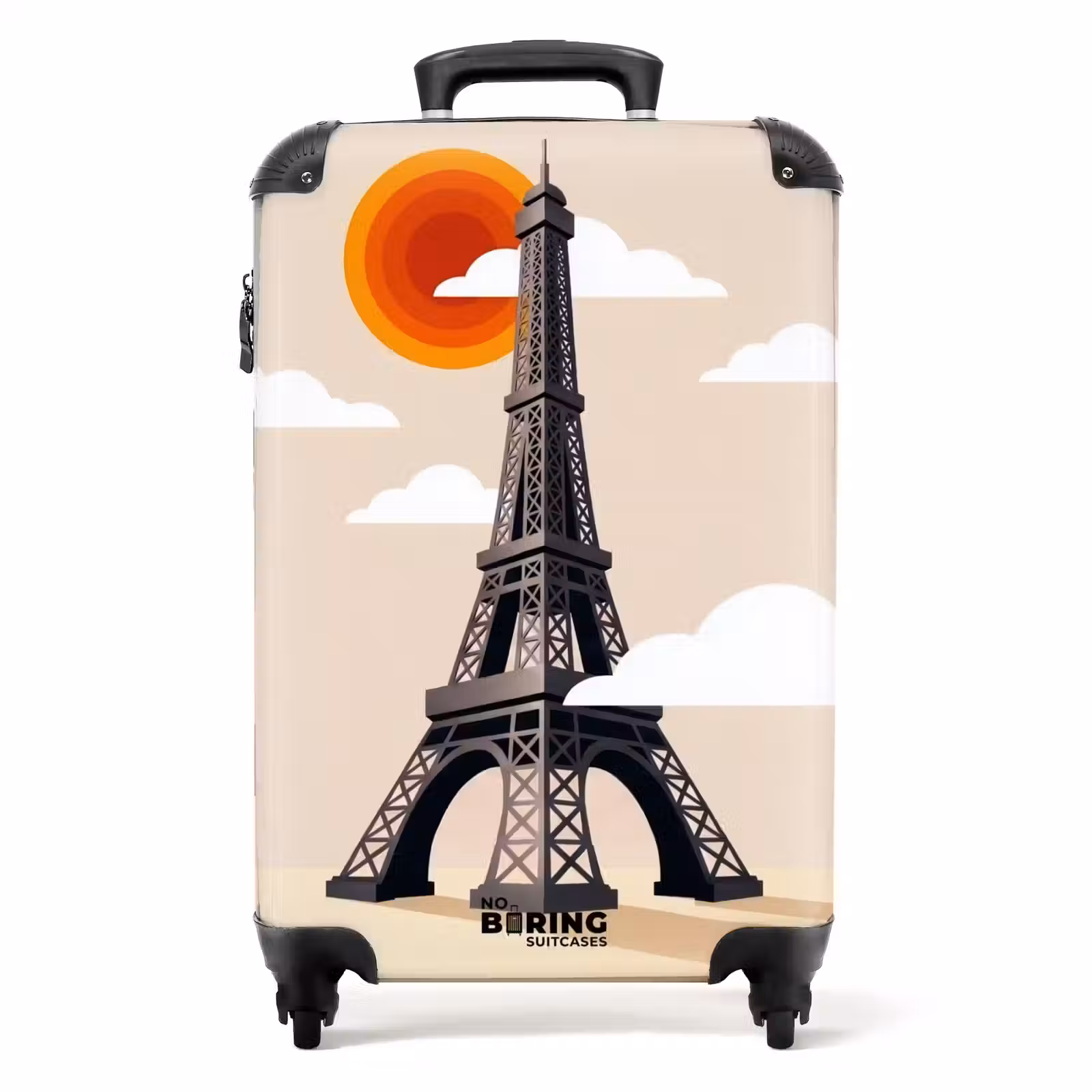 Valise - Tour Eiffel - Soleil - Architecture - Abstrait - Beige — 1