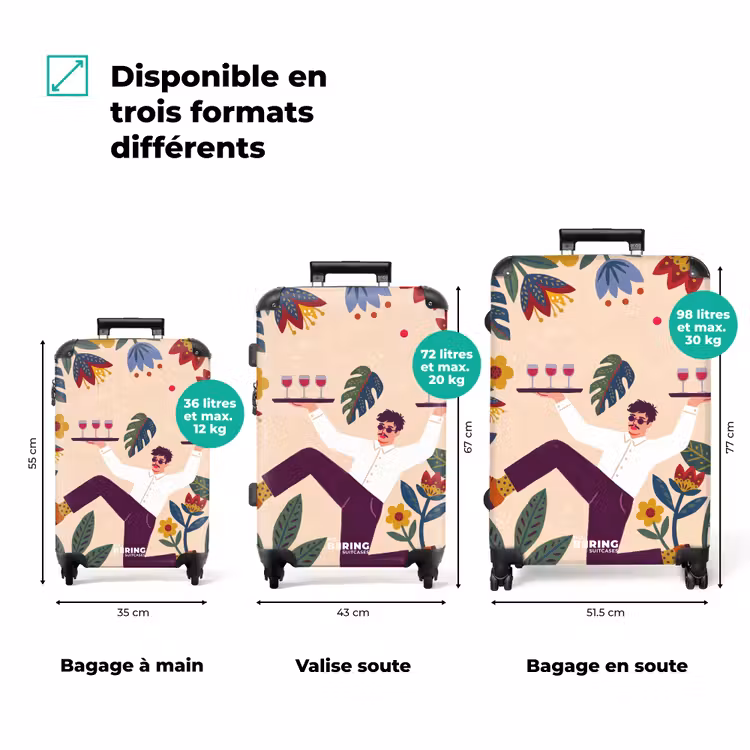 Valise - Personnes - Plateau - Nourriture - Moderne - Coloré — 1