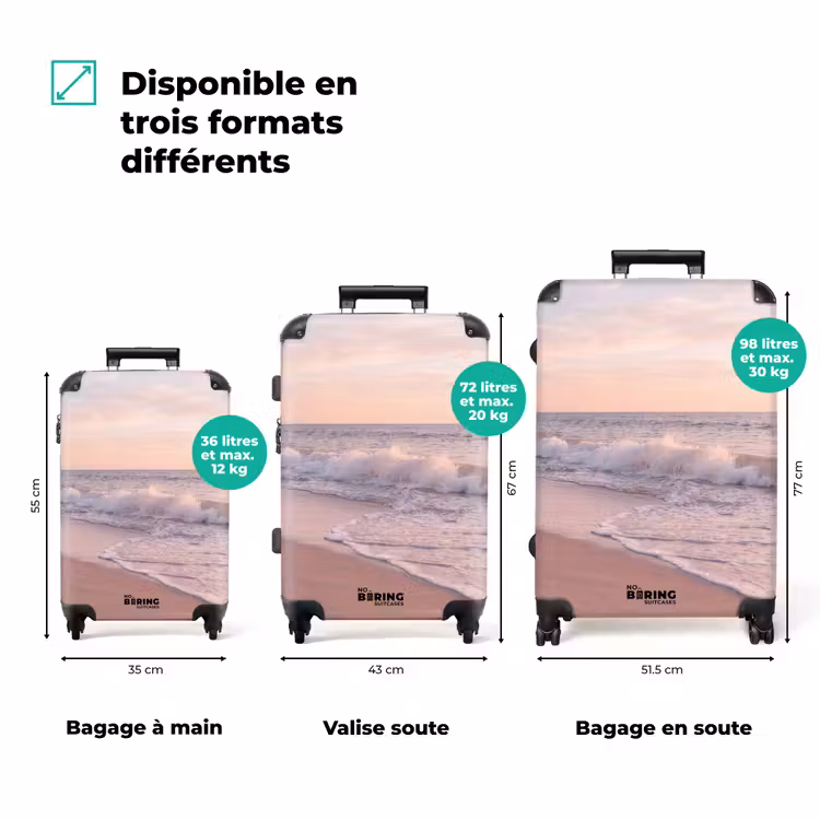 Valise - Plage - Mer - Vagues - Nature - Coucher de soleil — 1