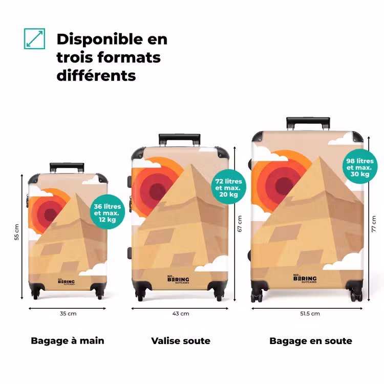 Valise - Pyramide - Soleil - Désert - Moderne - Orange — 3