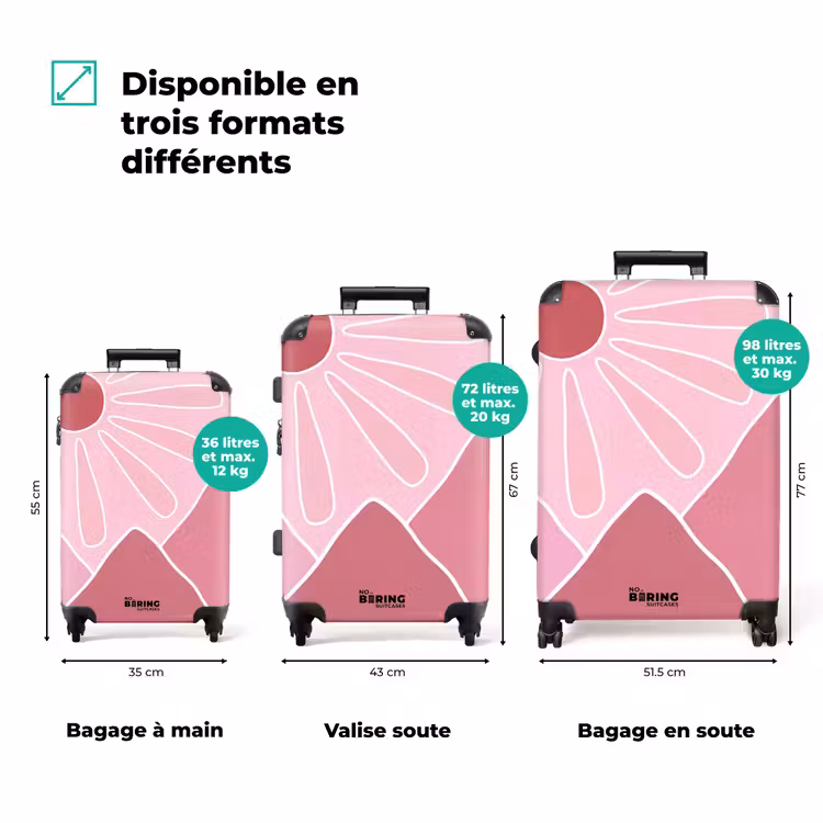 Valise - Soleil - Montagnes - Nature - Abstrait - Rose — 1