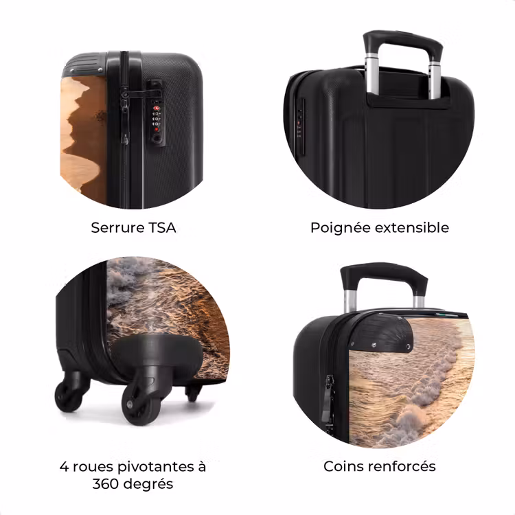 Valise - Surfeur - Plage - Coucher de soleil - Océan - Or — 8