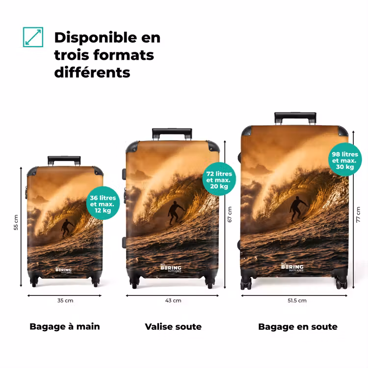 Valise - Surfeur - Plage - Océan - Sport - Orange — 3