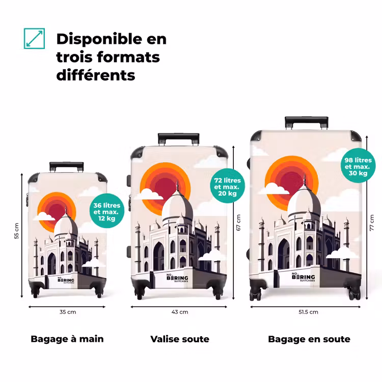 Valise - Taj Mahal - Soleil - Coupole - Architecture - Inde - Graphisme — 3