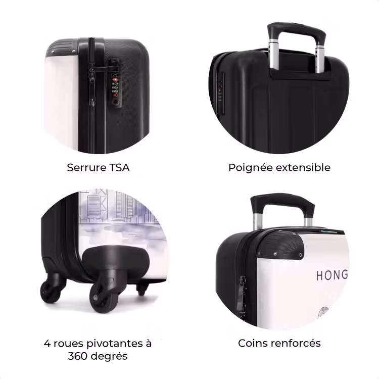 Valise - Ville - Skyline - Eau - Dessin au trait - Bleu — 8