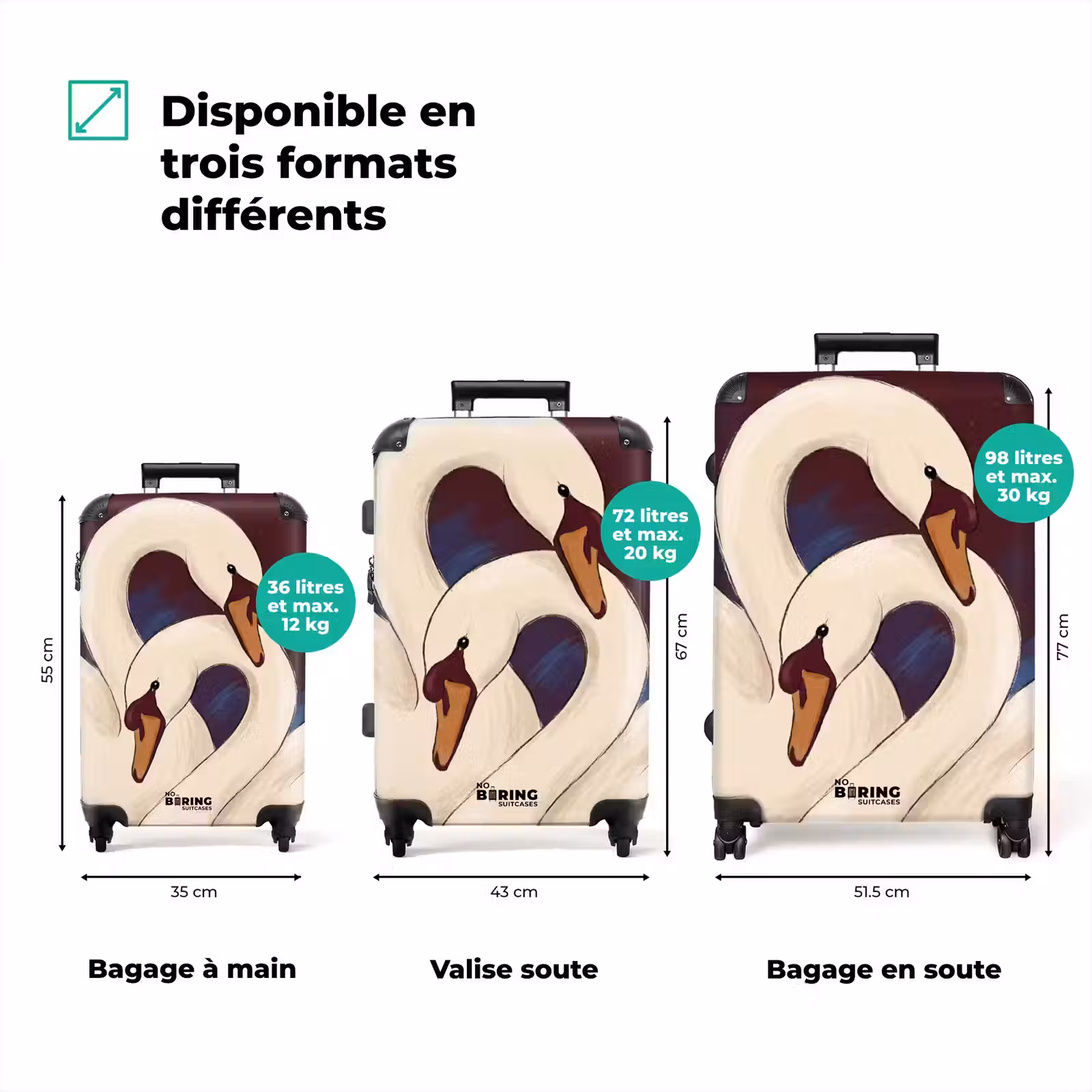 Valise - Oiseau - Couple - Amour - Abstrait - Blanc — 1