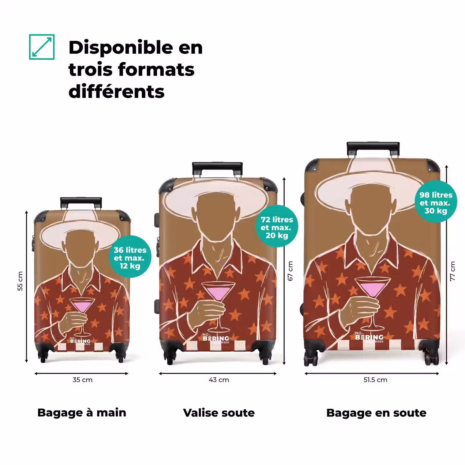 Valise - Personnes - Chapeau - Cocktail - Abstrait - Moderne — 1