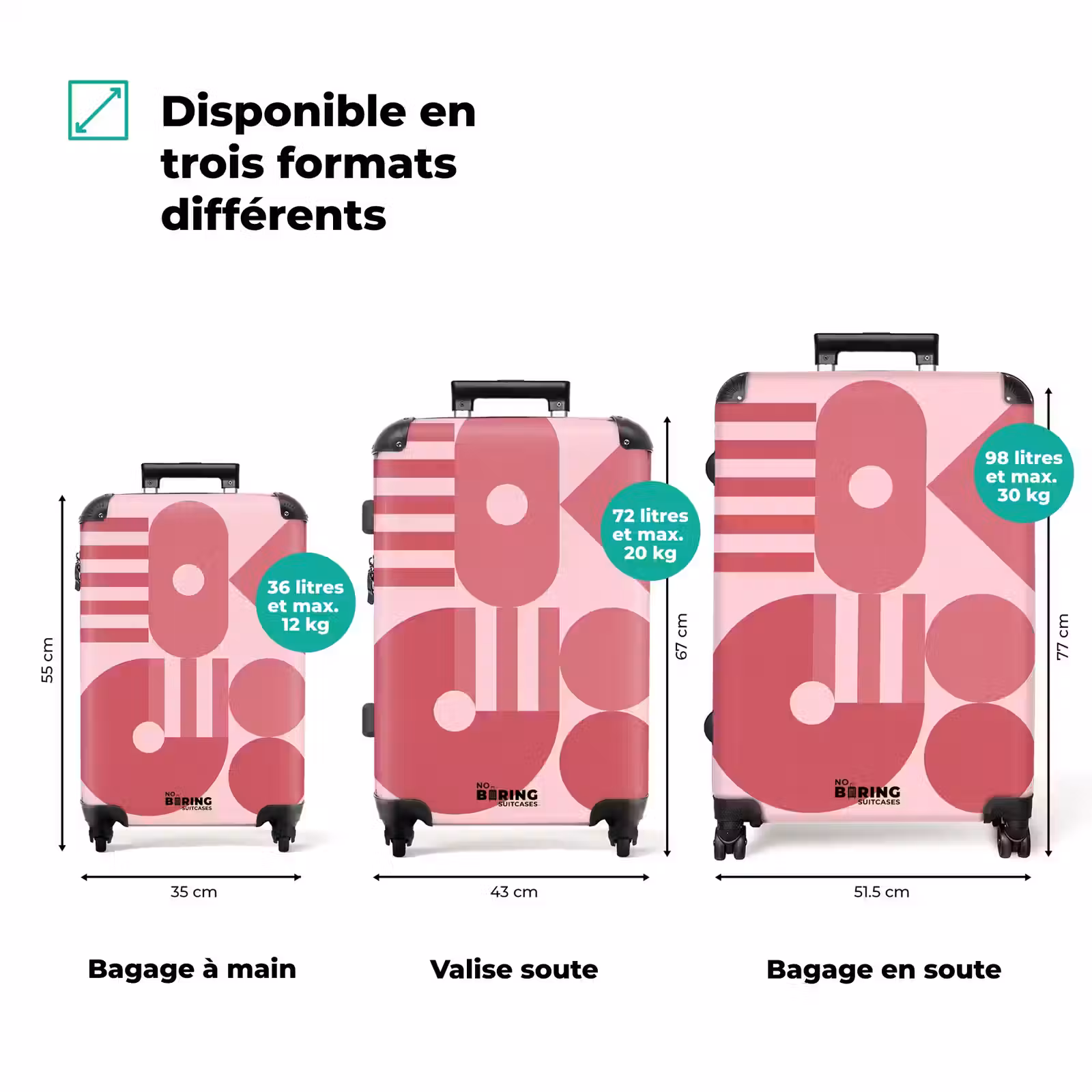 Valise - Résumé - Géométrique - Formes - Rose — 1