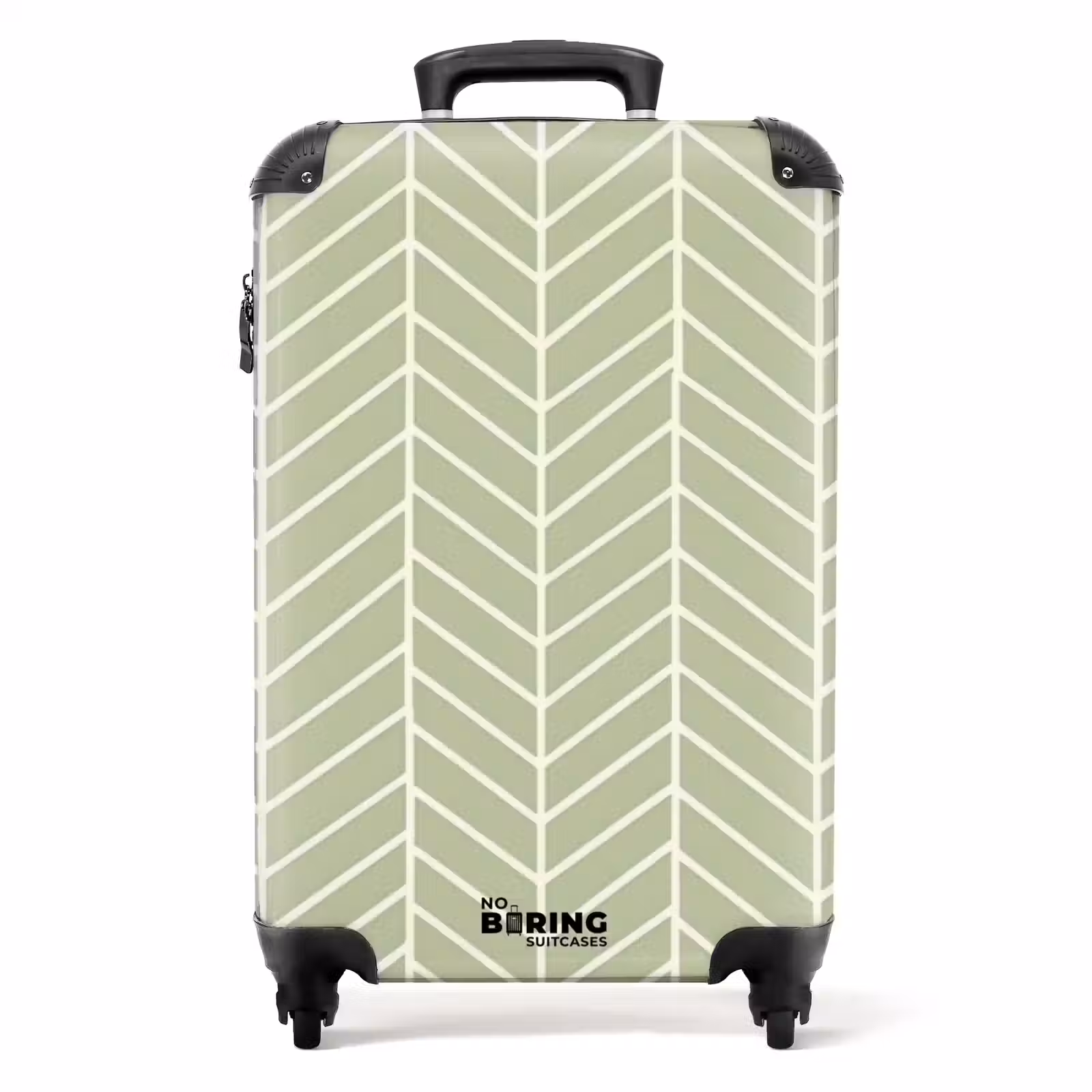 Valise - Vert saule - Chevrons - Géométrique - Motif — 1